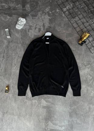 Чоловіча чорна кофта на блискавці lacoste