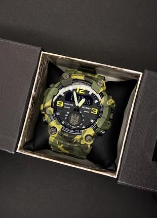 Часы наручные patriot 004cmgruagd трехзубные золото зеленый камуфляж + коробка6 фото