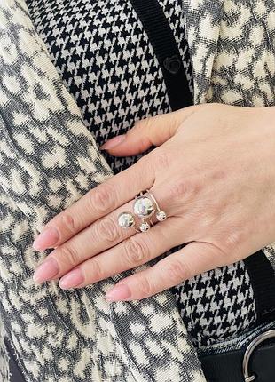 Срібне колечко з кулями 925 проба