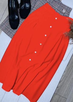 Міді спідниця vero moda m спідниця кльош лляна спідниця на ґудзиках