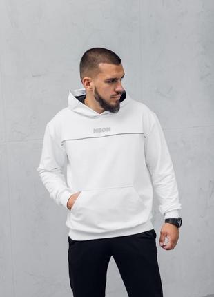 Худи для мужчины стильное молодежное белого цвета белое худи