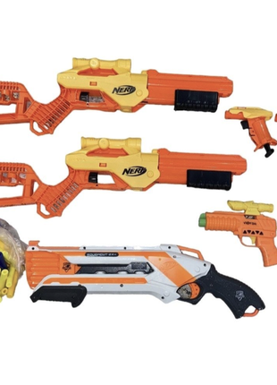 Набір nerf roughcut 2x4, nerf рушниця 2шт, nerf пістолет 2шт