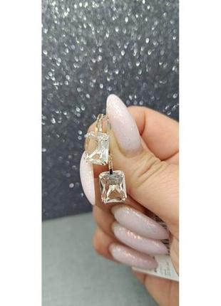 Серьги и кольцо из серебра 925 пробы с пластинами золота