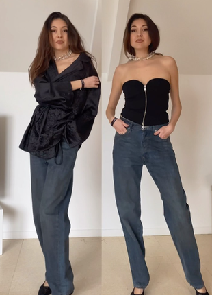 Джинсы с грязным эффектом zara