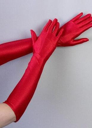 Рукавички червоні стрейч еластан 43 см