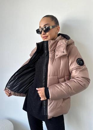 Бежевий моко жіночий єврозимовий короткий пуховик жіночий базовий універсальний...