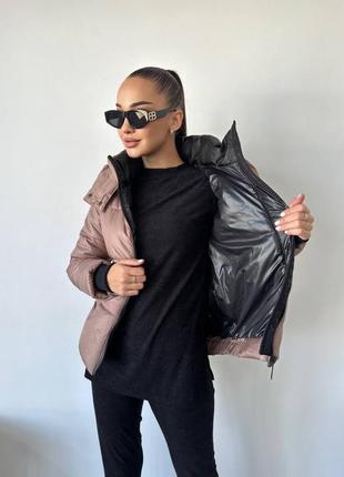 Бежевий моко жіночий єврозимовий короткий пуховик жіночий базовий універсальний...