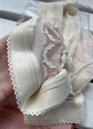 Весільні мереживні молочні панчохи на силіконовій резинці у вінтажному стилі fogal італія