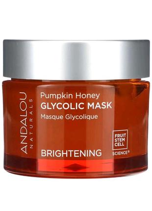 Andalou naturals brightening гліколева маска, гарбуз і мед, для покращення кольору, 50 г