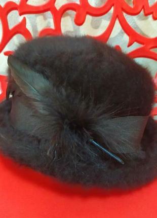 Вінтажний капелюх ангора з пером