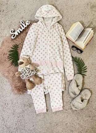 Тепла флісова піжама кігурумі у принт зірки №294/43