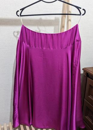 Атласная юбка невероятного цвета фуксия