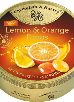 Леденцы cavendish & harvey lemon & orange drops 175g