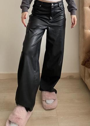 Шкіряні штани від 36-38 h&m