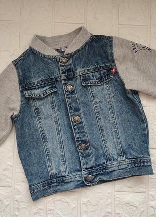 Класнючая джинсовая куртка,  кофта, джинсовка, бомпер 1,5-3 года2 фото