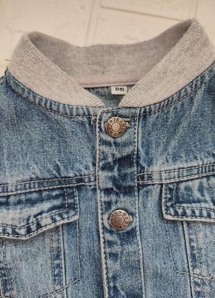 Класнючая джинсовая куртка,  кофта, джинсовка, бомпер 1,5-3 года7 фото