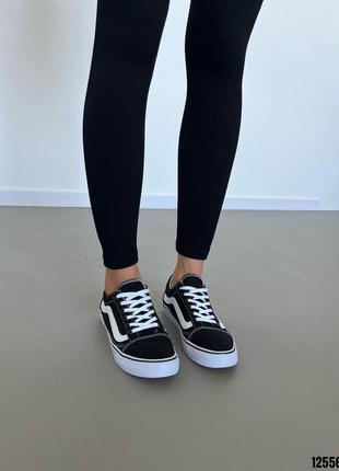 Кеды 12556, р.36,37,38,39,40,41, текстиль, черный+белый
