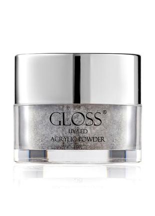 Акриловая пудра acrylic powder gloss серая 032, 15 г