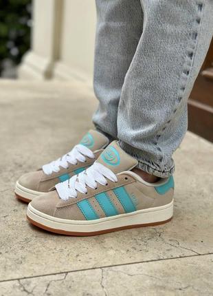 Жіночі кросівки adidas campus white preloved blue1 фото