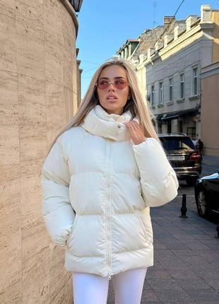 Теплый зимний дутый пуховик с капюшоном, женская дутая куртка пуховик на зиму, пуховик женский зима, м46510 фото