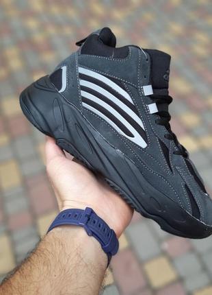 Кроссовки adidas yeezy boost 700 высокие темно серые