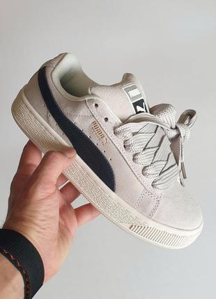 Puma light grey suede platform trainers hot sale
