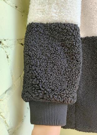 Оригинальное черно-белое пальто тедди capsule outerwear teddy coat шуба бомбер