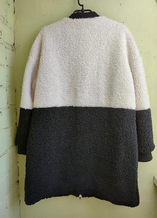 Оригинальное черно-белое пальто тедди capsule outerwear teddy coat шуба бомбер