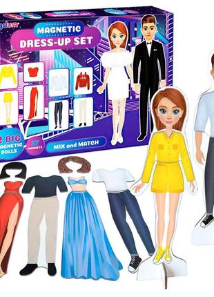 Настільна магнітна гра "fashion story" ml4032-08 en 2 магнітні ляльки 37 магнітів