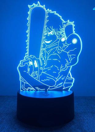 Аниме ночник человек бензопила настольный светильник в комнату chainsaw man дэнджи anime manga дэндзи почита денджи usb