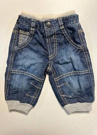 💙джинсы, штаны, утеплённые с манжетами на малыша 0-3 месяца george 💙