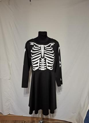 Сукня з імітацією скелета в готичному стилі готика панк аніме косплей2 фото