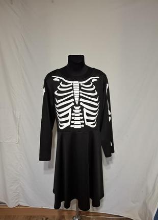 Сукня з імітацією скелета в готичному стилі готика панк аніме косплей1 фото