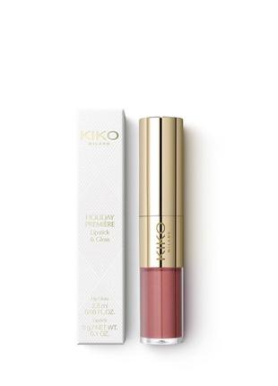 Помада + блиск holiday premiere lipstick & gloss kiko milano, 03 exquisite mauve