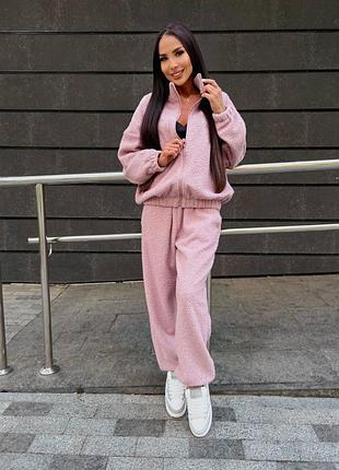 Спортивний костюм двійка кофта та штани тканина: шерпа- велюр (хутро)