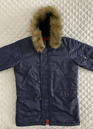 Куртка (парка) зимняя, аляска, slim fit, цвет navi (синий), бренд chameleon (украина)