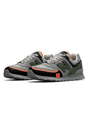 👟мужские кроссовки new balance 574 tp2 grey green orange