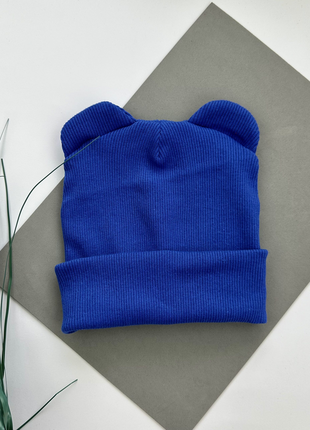 Шапка вушка синя