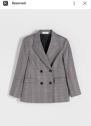Костюм reserved xs/s/34 в клітинку пудровий бежевий з рожевим