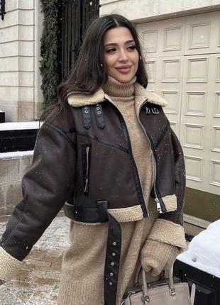 Дубленка в стиле zara