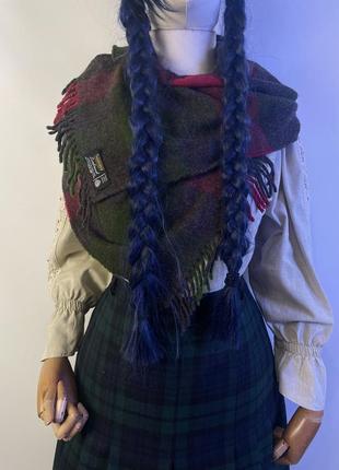 Англия sammy винтажный шарф шарфик в клетку унисекс из шерсти ягненка в клетку теплый шарф из 100% шерсти с кисточками