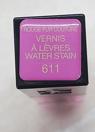 Помада блеск для губ yves saint laurent rouge pur couture vernis a levres water stain 611. объем 5,9 ml.3 фото