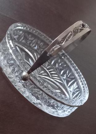 Ваза,кришталь,мельхиор,винтаж