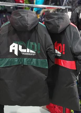 Подростковая зимняя черная куртка для мальчиков теплая непромокаемая удлиненная парка...