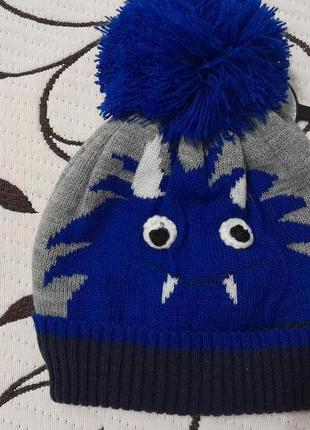 Шапка демисезонная на флисе на мальчика 1-2 лет, фирмы m&co