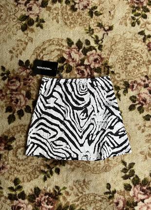 Prettylittlething юбка женская зебра