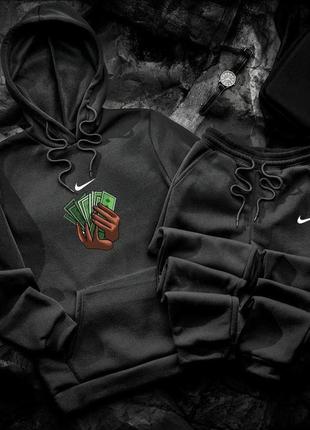 Худи + штаны ❄️ теплый, спортивный костюм на флисе nike money