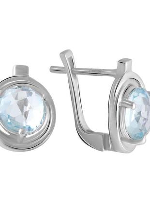 Серебряные серьги ogosilver с натуральным топазом 4.842ct (2049357)