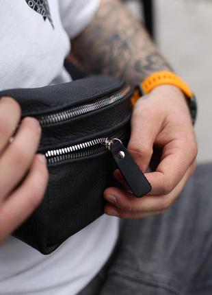 Мужская бананка из натуральной кожи через плечо сумка-бананка кожаная на каждый день...