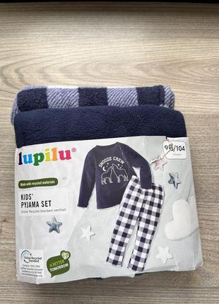 Теплая флисовая пижама 98-104 см lupilu